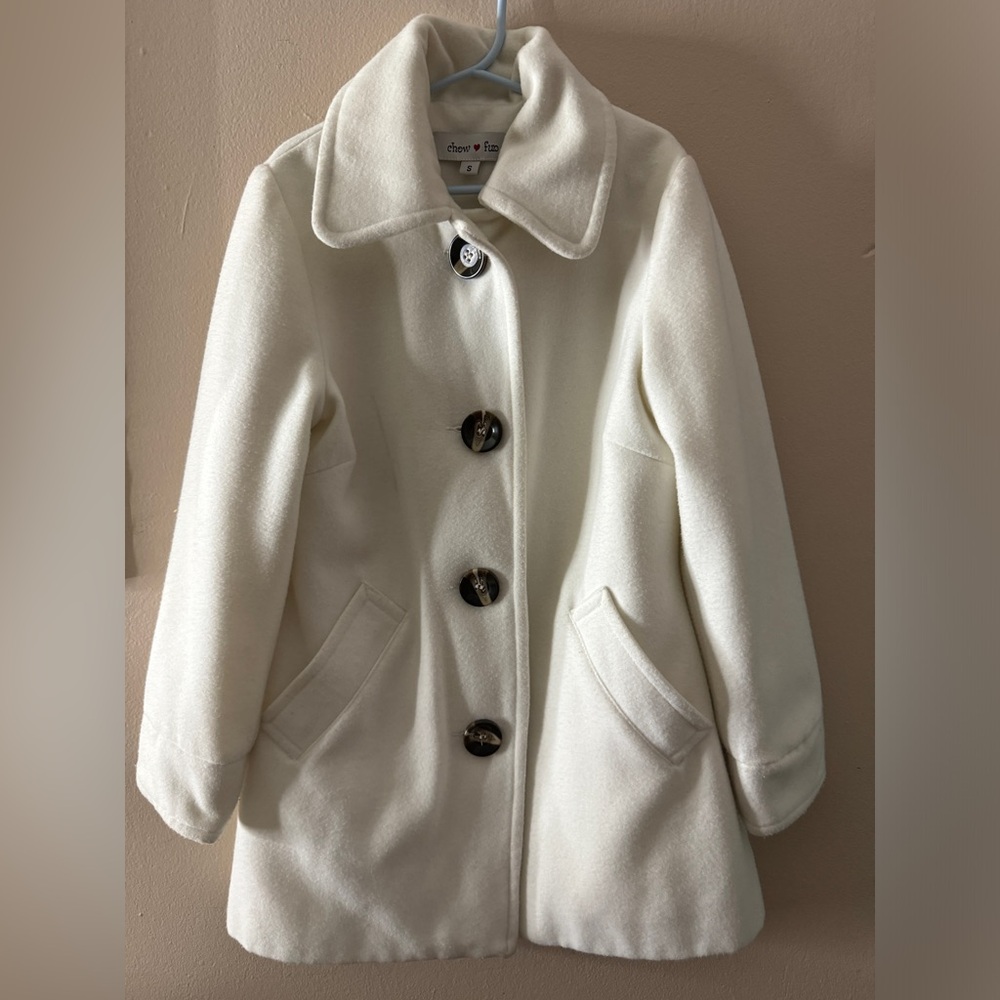 White pea coat size small/ like NEW